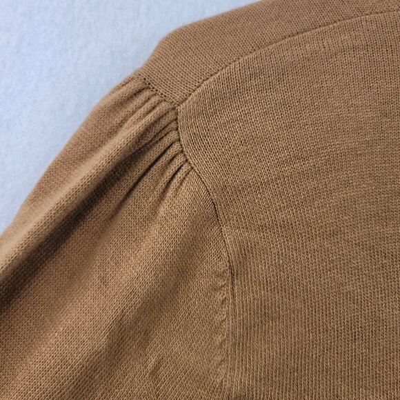 Melrose Studio Womens Brown High Neck Keyhole Sweater Embroidery Accents Size M - Picture 6 of 12